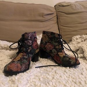 Vintage floral booties